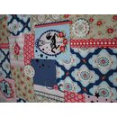 Patchwork-Drucke - Batist - Stoffe-Meterware- marine